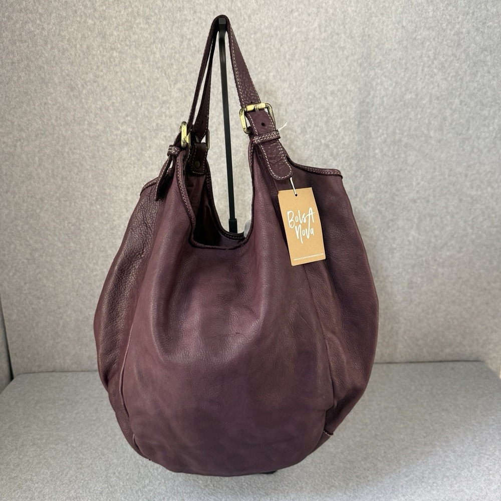 Bolsa Nova Purple Leather Shoulder Bag Purse Boho Slouchy Hobo NWT‎ MSRP $368